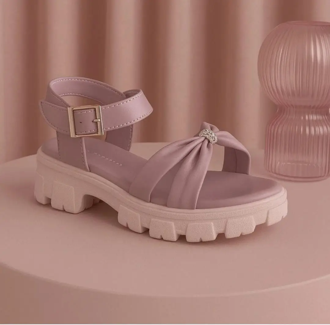 Well Wear Disney Princess Sling Back Wedges For Girls (Purple , 9-10 Years)